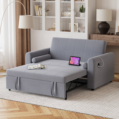 Convertible 2 Seater Sofa Bed with USB and Type-C Ports