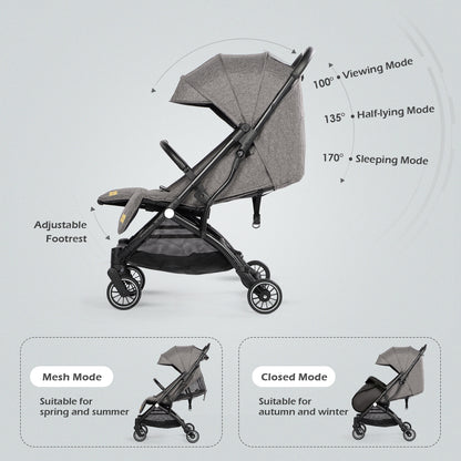 Lightweight Baby Pushchair with Footmuff