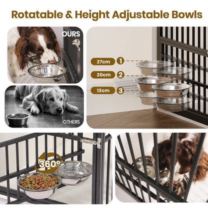 Large Wooden Dog Crate with Drawers