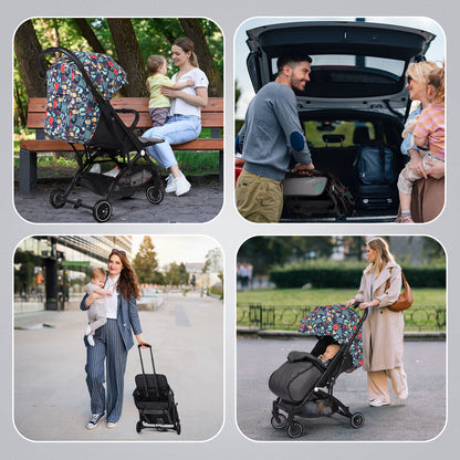 Lightweight Baby Pushchair with Footmuff