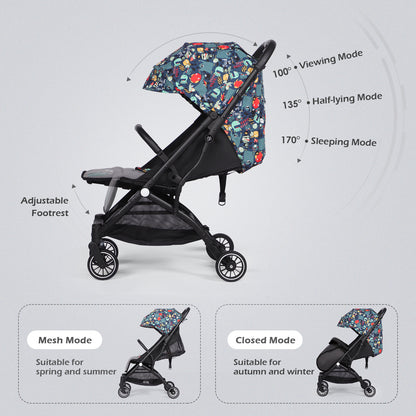 Lightweight Baby Pushchair with Footmuff